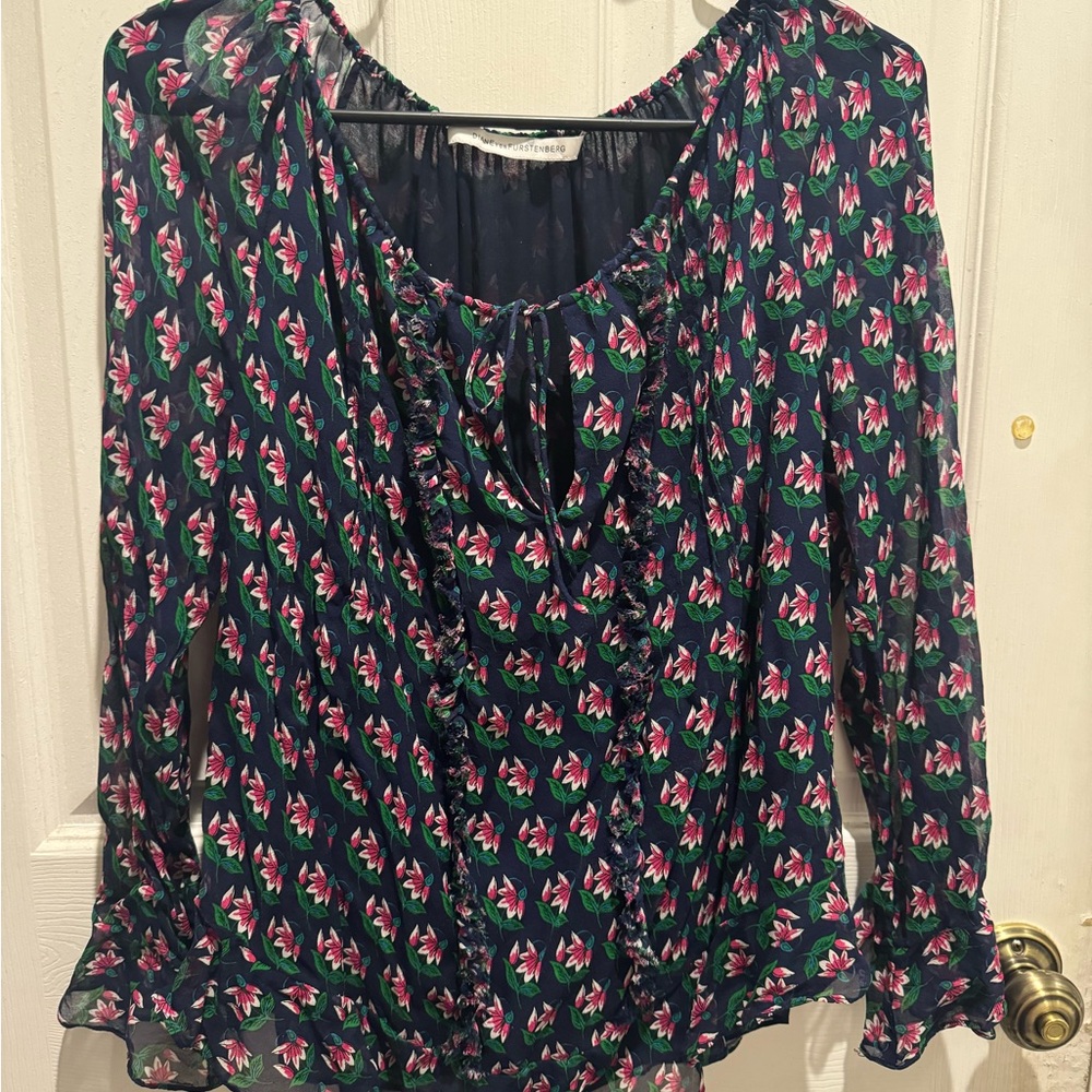 DvF Silk Floral Print Women's Top